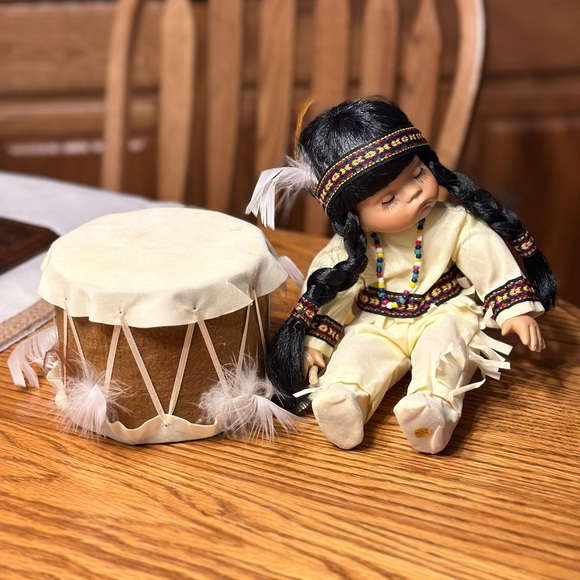 Sleeping Native Girl and her drum - Picture 1 of 11